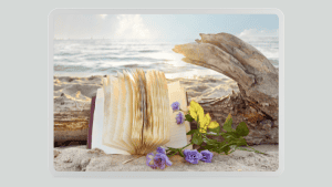 notebook on the beach